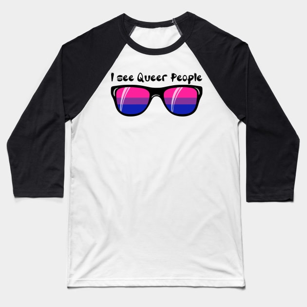 Bisexual Sunglasses - Queer People Baseball T-Shirt by Blood Moon Design